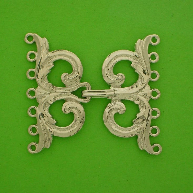 Claspgarten Silver clasp with 7 rows 14183 - 38x35mm