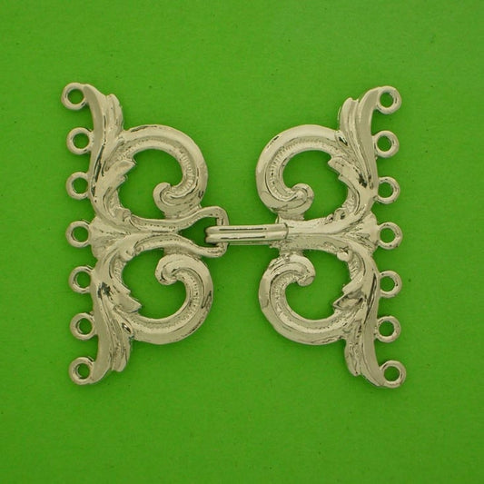 Claspgarten Silver clasp with 7 rows 14183 - 38x35mm