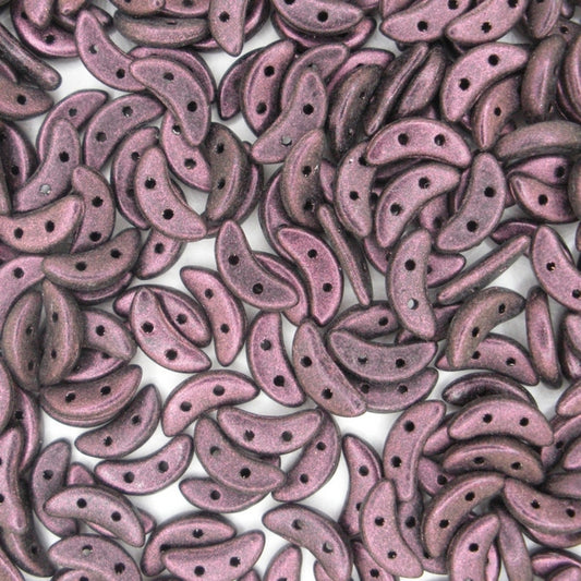 50 x CzechMate crescents in Polychrome Pink/Olive