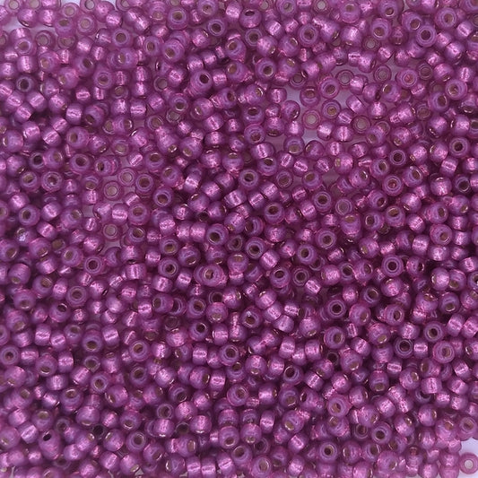 4247 - 10g Size 11/0 Miyuki seed beads in Duracoat Silver lined Peony Pink