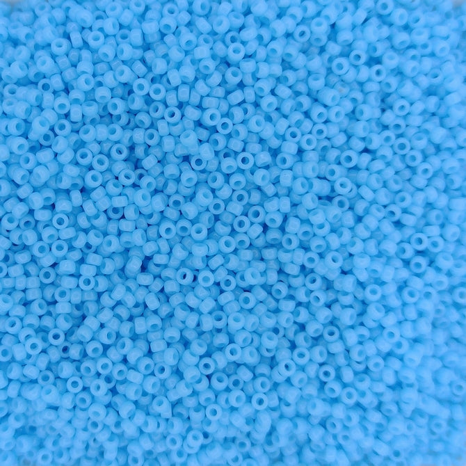 0413 - 25g Size 15/0 Miyuki seed beads in Opaque Turquoise Blue