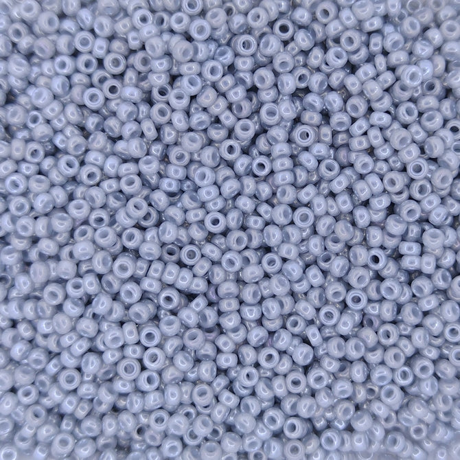 1866 - 50g Size 11/0 Miyuki seed beads in Opaque Grey Lustre