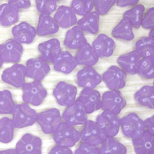 8 x Bell Flowers in Crystal Heather (8x10mm)