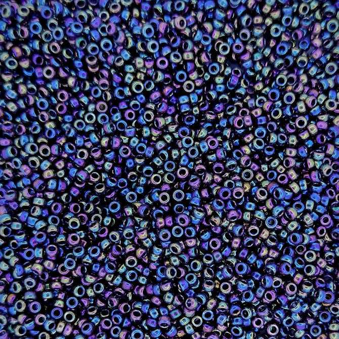 0477 - 25g Size 15/0 Miyuki seed beads in Metallic Rainbow