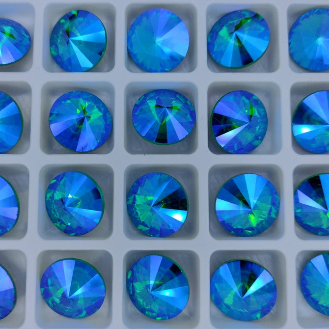 14mm rivoli in Aquamarine Shimmer (Aurora)