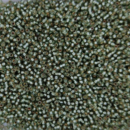 4274 - 25g Size 15/0 Miyuki seed beads in Duracoat Silver lined Dark Sea Foam