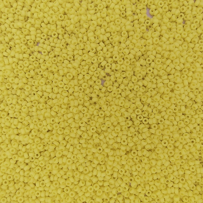 0404F - 50g Size 11/0 Miyuki seed beads in Matt Opaque Yellow