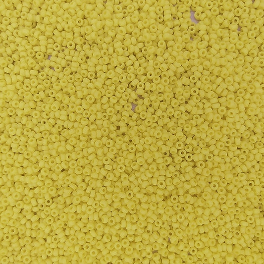 0404F - 50g Size 11/0 Miyuki seed beads in Matt Opaque Yellow