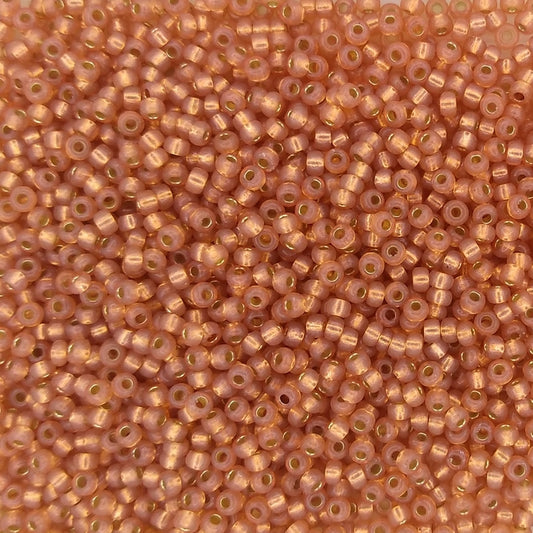 4233 - 10g Size 11/0 Miyuki seed beads in Duracoat Silver lined Rose Gold