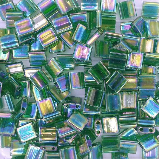 TL179 - 5g Tila beads in Transparent Green AB
