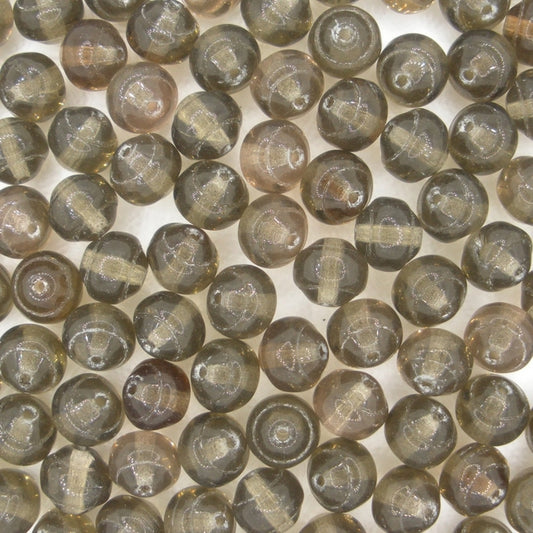 15 x 6mm shaped beads in Grey (1960s)