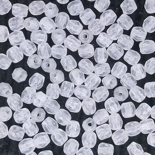 50 x 3mm faceted beads in Matt Crystal