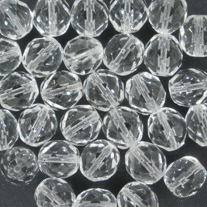 10 x 10mm faceted beads in Crystal