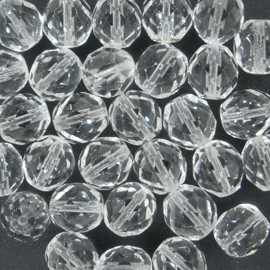 10 x 10mm faceted beads in Crystal