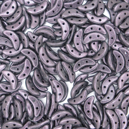 50 x CzechMate crescents in Metallic Suede Dark Plum