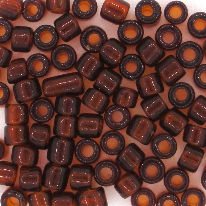 40 x 3mm cylinder beads in Brown (1950s)