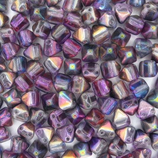 10 x 6mm pyramids in Magic Purple