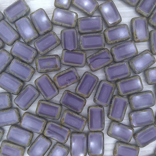 10 x table cut rectangles in Mauve Picasso (12x8mm)