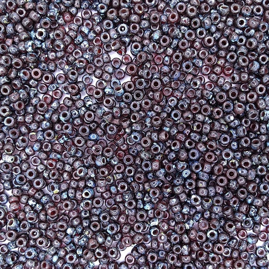 4504 - 10g Size 8/0 Miyuki seed beads in Transparent Garnet Picasso