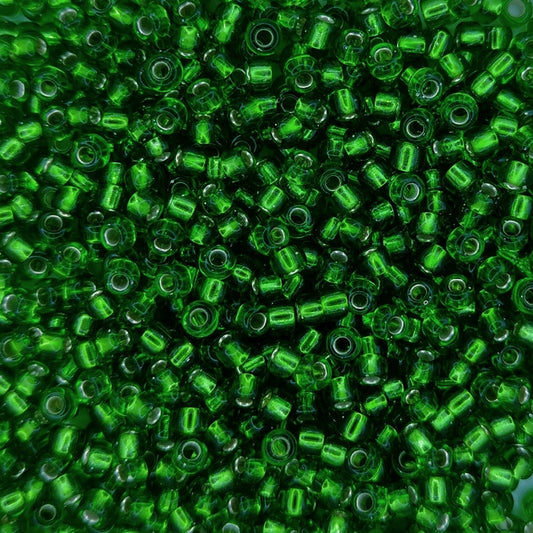 0015 - 10g Size 8/0 Miyuki seed beads in Silver lined Light Green