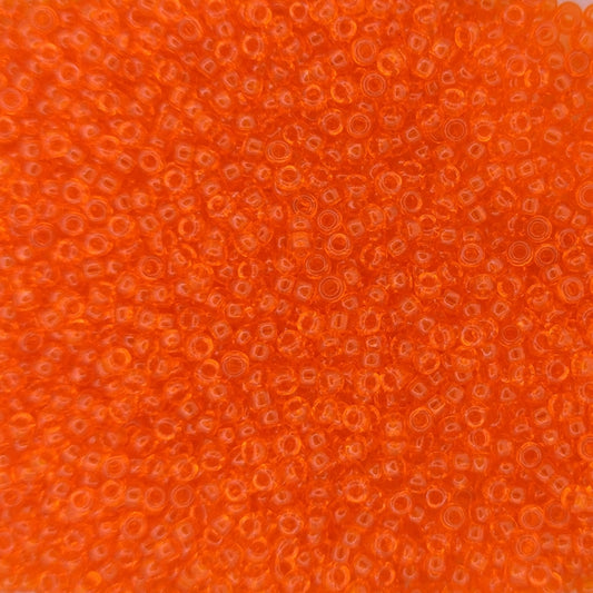 0139 - 50g Size 11/0 Miyuki seed beads in Transparent Tangerine