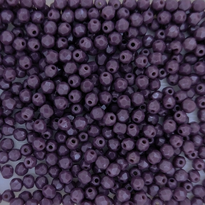 50 x 3mm faceted beads in Opaque Dark Purple