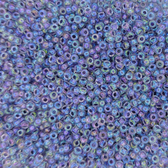 0286 - 10g Size 11/0 Miyuki seed beads in Light Amethyst lined Crystal AB