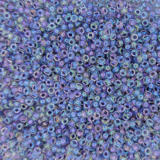 0286 - 10g Size 11/0 Miyuki seed beads in Light Amethyst lined Crystal AB