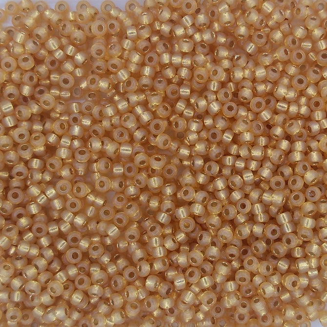 4231 - 10g Size 11/0 Miyuki seed beads in Duracoat Silver lined Golden Flax