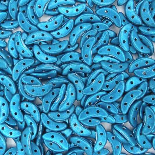 50 x CzechMate crescents in Saturated Metallic Aquamarine