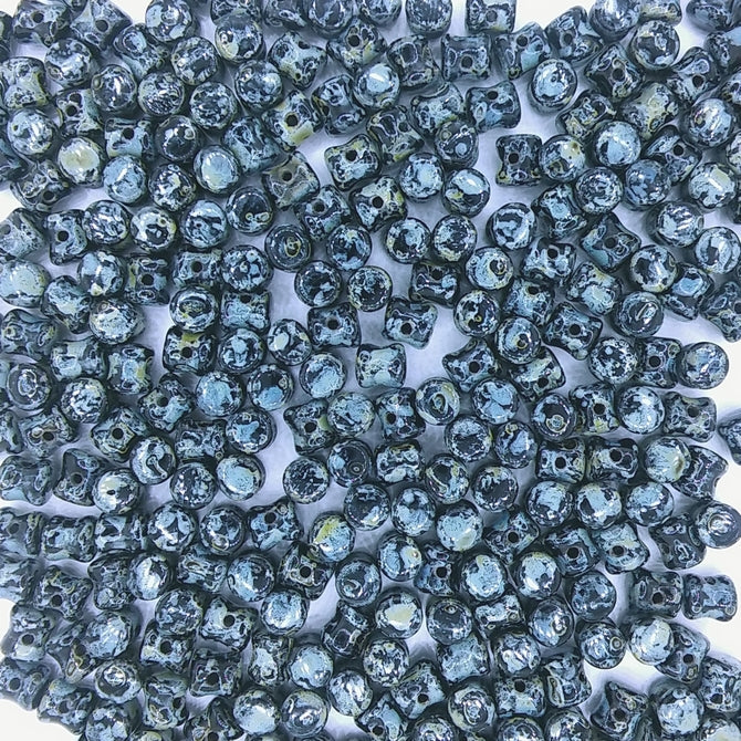 50 x pellet beads in Black Picasso