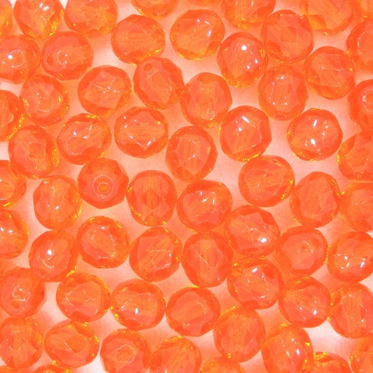 25 x 8mm faceted beads in Light Hyacinth Orange