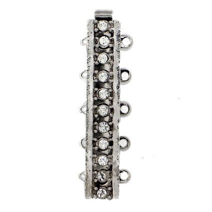 Claspgarten Silver clasp with 5 rows 13445 - 30x6mm