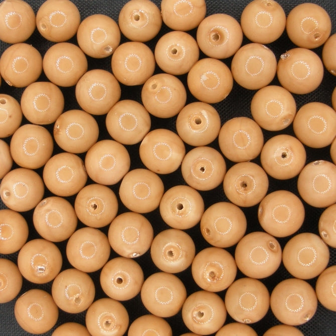 15 x 6mm round beads in Caramel (1980s)