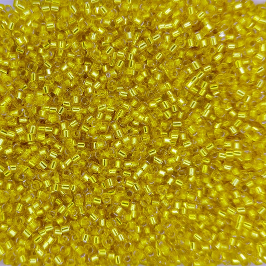 DB0145 - 1g Size 11/0 delicas in Silver lined Yellow