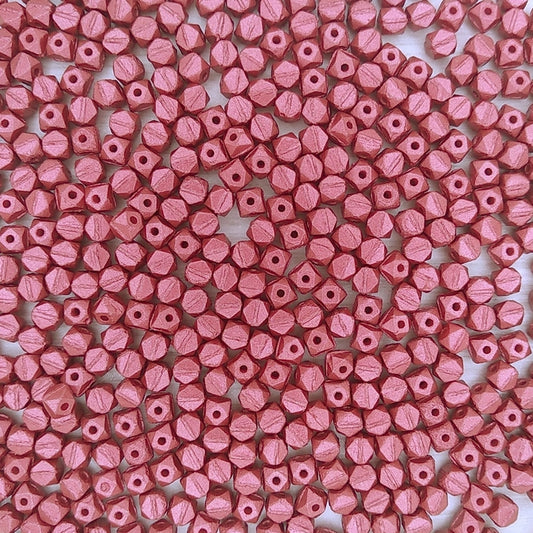 50 x 4mm english cut beads in Pomegranate Satin