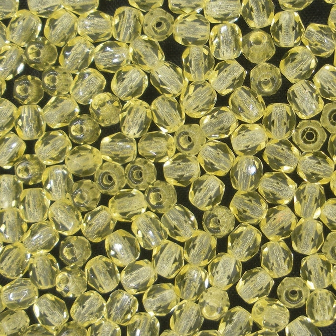50 x 4mm faceted beads in Jonquille Yellow