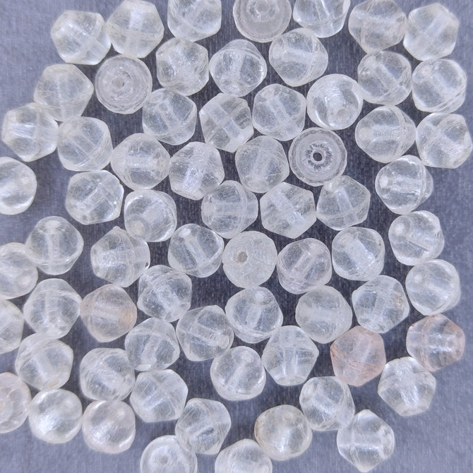 10 x 6mm bicones in Crystal (1940s)