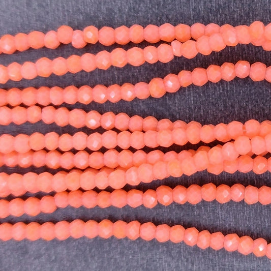 200 x 1mm Chinese cut beads in Light Red Coral