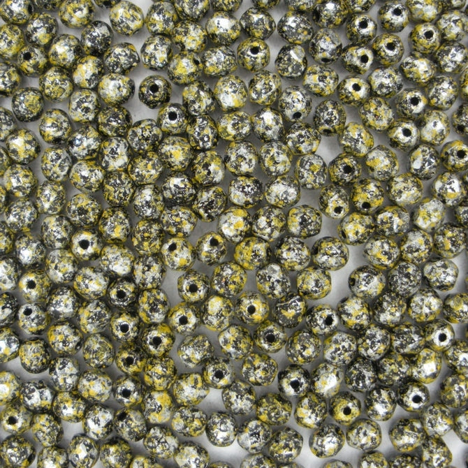 50 x 4mm faceted beads in Tweedy Yellow