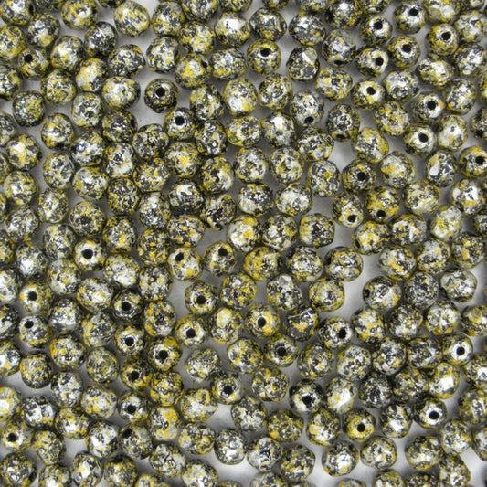 50 x 4mm faceted beads in Tweedy Yellow