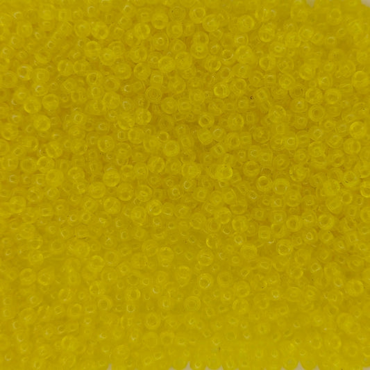 0163 - 50g Size 11/0 Miyuki seed beads in Transparent Yellow Lustre