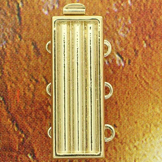 Claspgarten Gold clasp with 3 rows for use with Delicas 14843 - 20x7mm