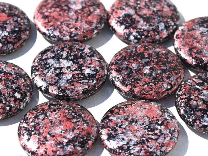 18mm Extra Low cabochon in Tweedy Red