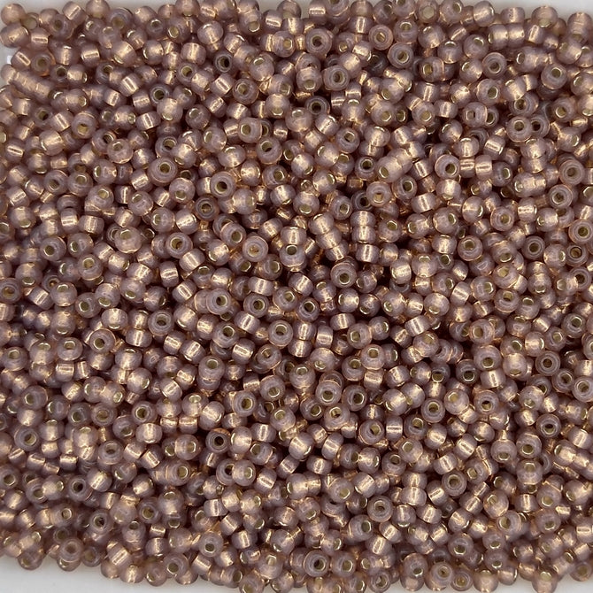0641 - 10g Size 11/0 Miyuki seed beads in Silver lined Alabaster Dyed Rose Bronze