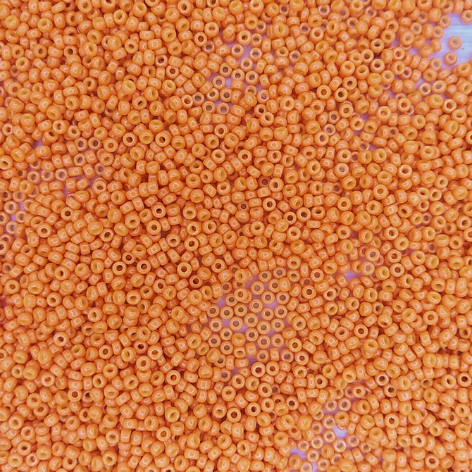 4454 - 10g Size 11/0 Miyuki seed beads in Duracoat Opaque Kumquat