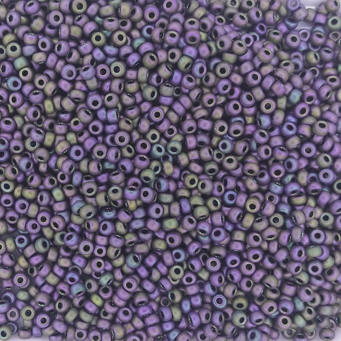 2019 - 10g Size 11/0 Miyuki seed beads in Matt Metallic Eggplant Iris