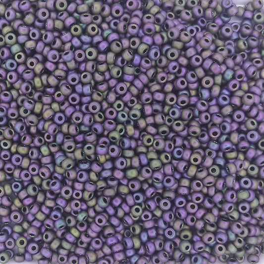 2019 - 10g Size 11/0 Miyuki seed beads in Matt Metallic Eggplant Iris