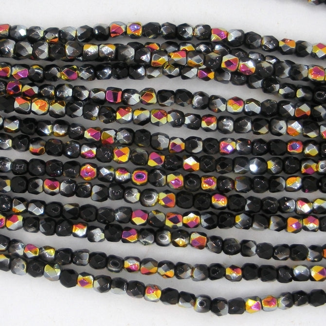 50 x True 2mm faceted beads in Black Marea