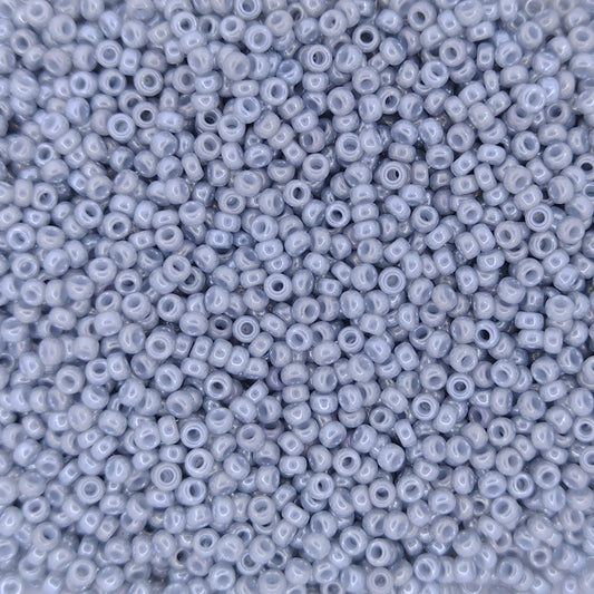 1866 - 10g Size 11/0 Miyuki seed beads in Opaque Grey Lustre